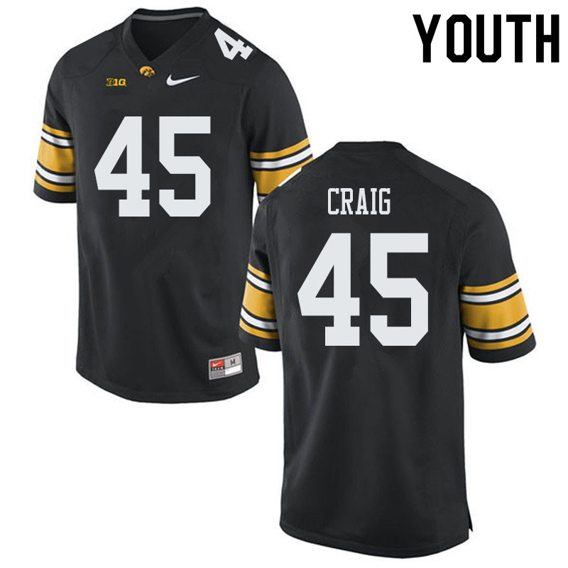 Youth #45 Deontae Craig Iowa Hawkeyes College Football Jerseys Sale-Black - Click Image to Close